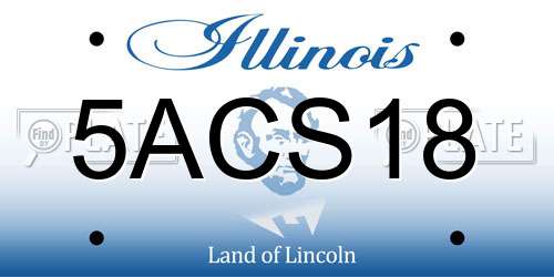 5ACS18 Illinois License Plate