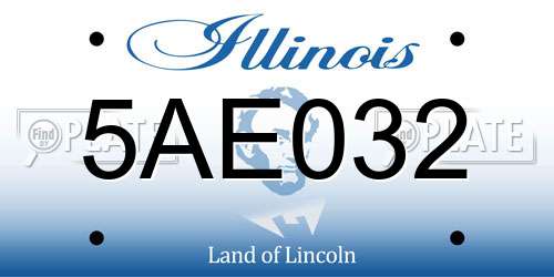 5AE032 Illinois License Plate