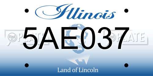5AE037 Illinois License Plate