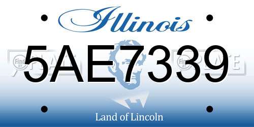 5AE7339 Illinois License Plate