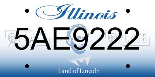 5AE9222 Illinois License Plate