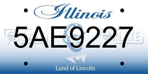 5AE9227 Illinois License Plate