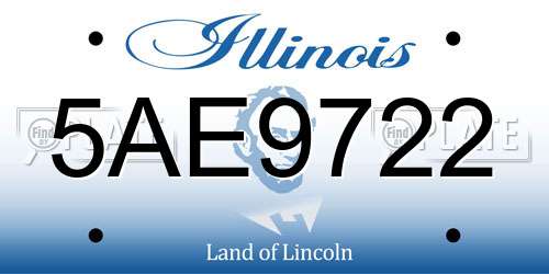 5AE9722 Illinois License Plate