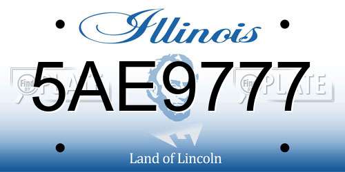 5AE9777 Illinois License Plate