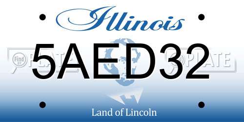 5AED32 Illinois License Plate