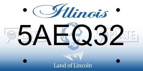 5AEQ32 Illinois License Plate
