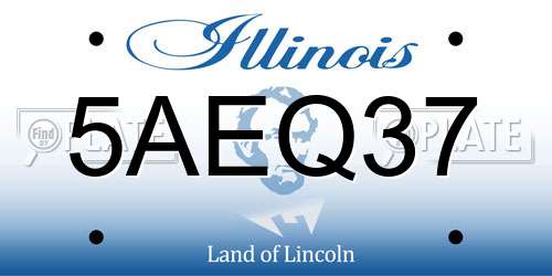 5AEQ37 Illinois License Plate