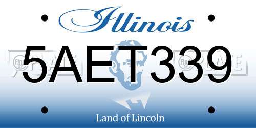 5AET339 Illinois License Plate