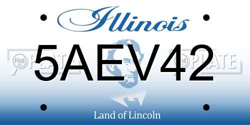 5AEV42 Illinois License Plate