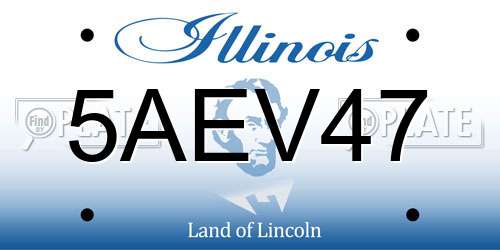 5AEV47 Illinois License Plate