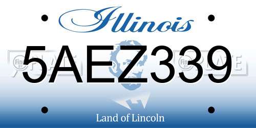 5AEZ339 Illinois License Plate