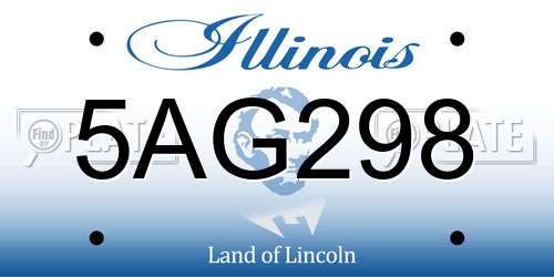 5AG298 Illinois License Plate