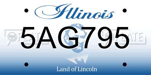 5AG795 Illinois License Plate