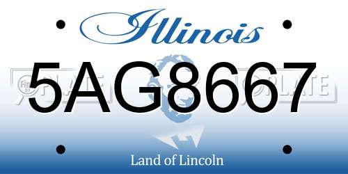 5AG8667 Illinois License Plate