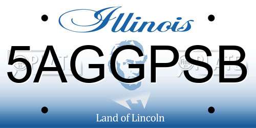 5AGGPSB Illinois License Plate