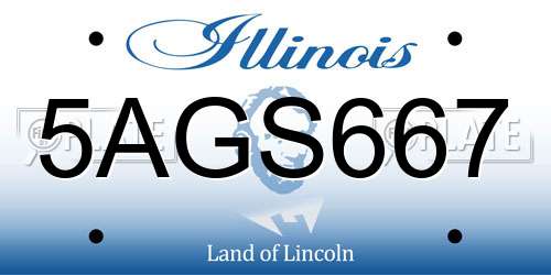 5AGS667 Illinois License Plate
