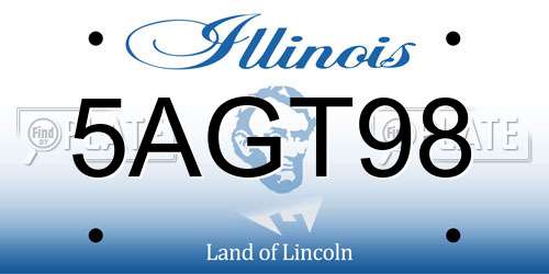 5AGT98 Illinois License Plate