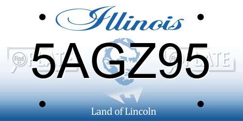 5AGZ95 Illinois License Plate