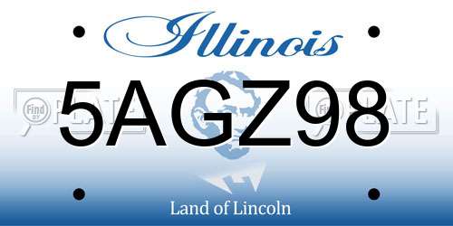 5AGZ98 Illinois License Plate