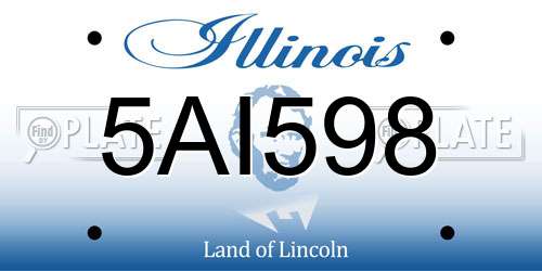 5AI598 Illinois License Plate