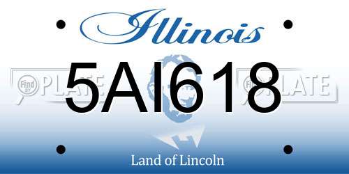 5AI618 Illinois License Plate