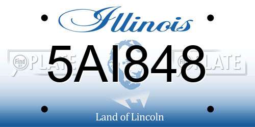 5AI848 Illinois License Plate