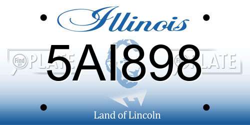 5AI898 Illinois License Plate