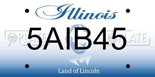5AIB45 Illinois License Plate