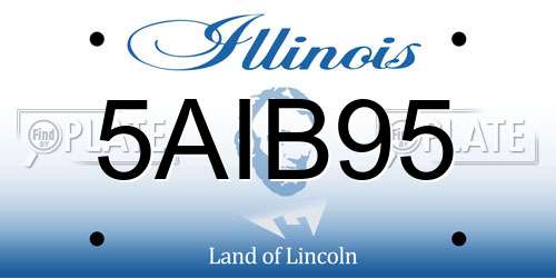 5AIB95 Illinois License Plate