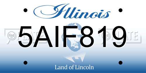 5AIF819 Illinois License Plate