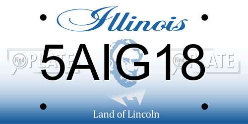 5AIG18 Illinois License Plate