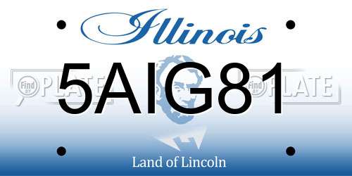 5AIG81 Illinois License Plate