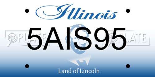 5AIS95 Illinois License Plate