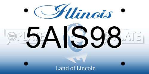 5AIS98 Illinois License Plate