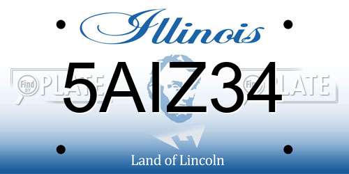 5AIZ34 Illinois License Plate