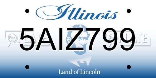 5AIZ799 Illinois License Plate