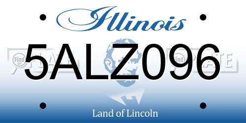5ALZ096 Illinois License Plate