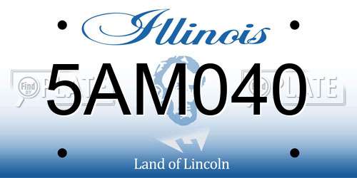 5AM040 Illinois License Plate