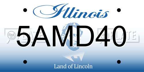 5AMD40 Illinois License Plate