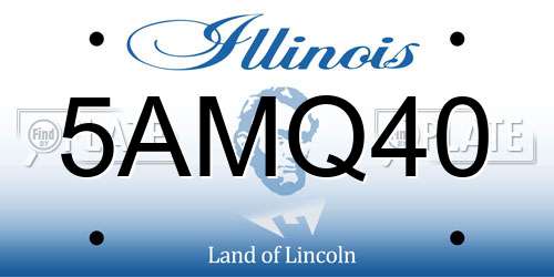 5AMQ40 Illinois License Plate