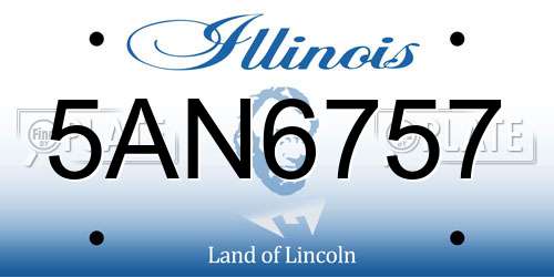 5AN6757 Illinois License Plate