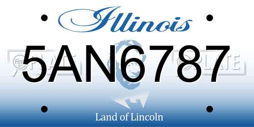 5AN6787 Illinois License Plate