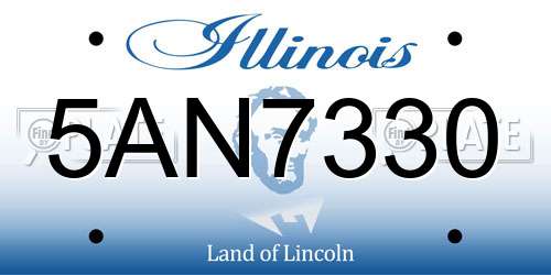 5AN7330 Illinois License Plate