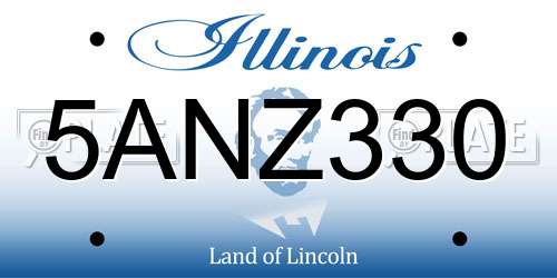5ANZ330 Illinois License Plate