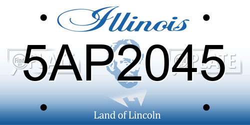 5AP2045 Illinois License Plate