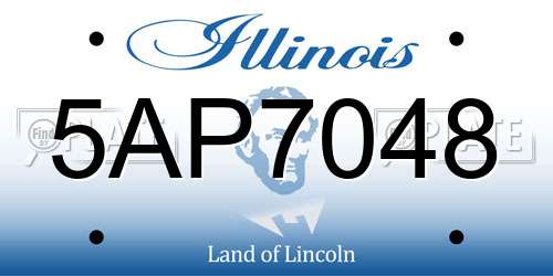 5AP7048 Illinois License Plate