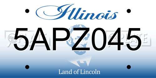 5APZ045 Illinois License Plate