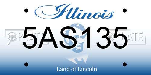 5AS135 Illinois License Plate