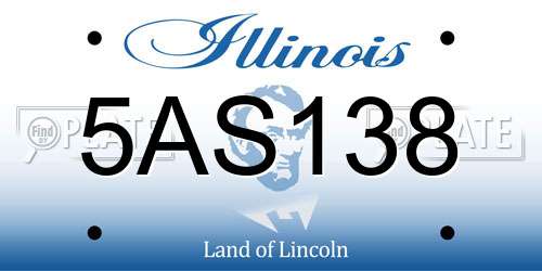 5AS138 Illinois License Plate