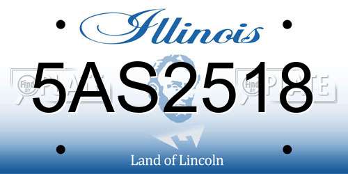 5AS2518 Illinois License Plate